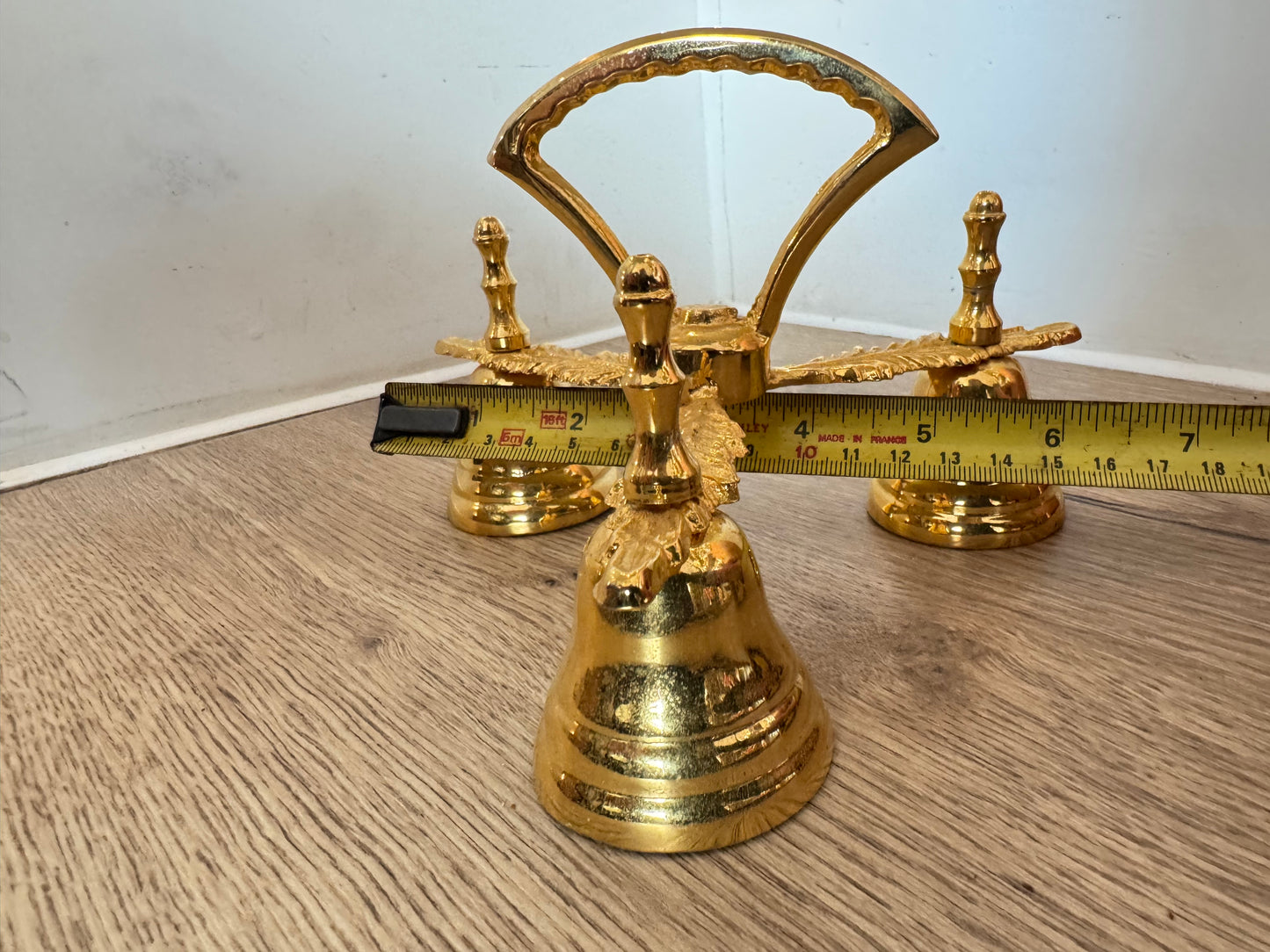 Triple Communion Altar Bell | Church Sanctuary Bell | Gold Tone | Catholic Religious Holy |