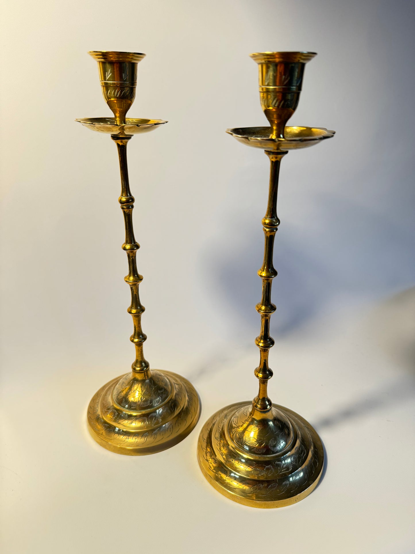 Ornate Brass Candlestick Holders | Vintage Antique |