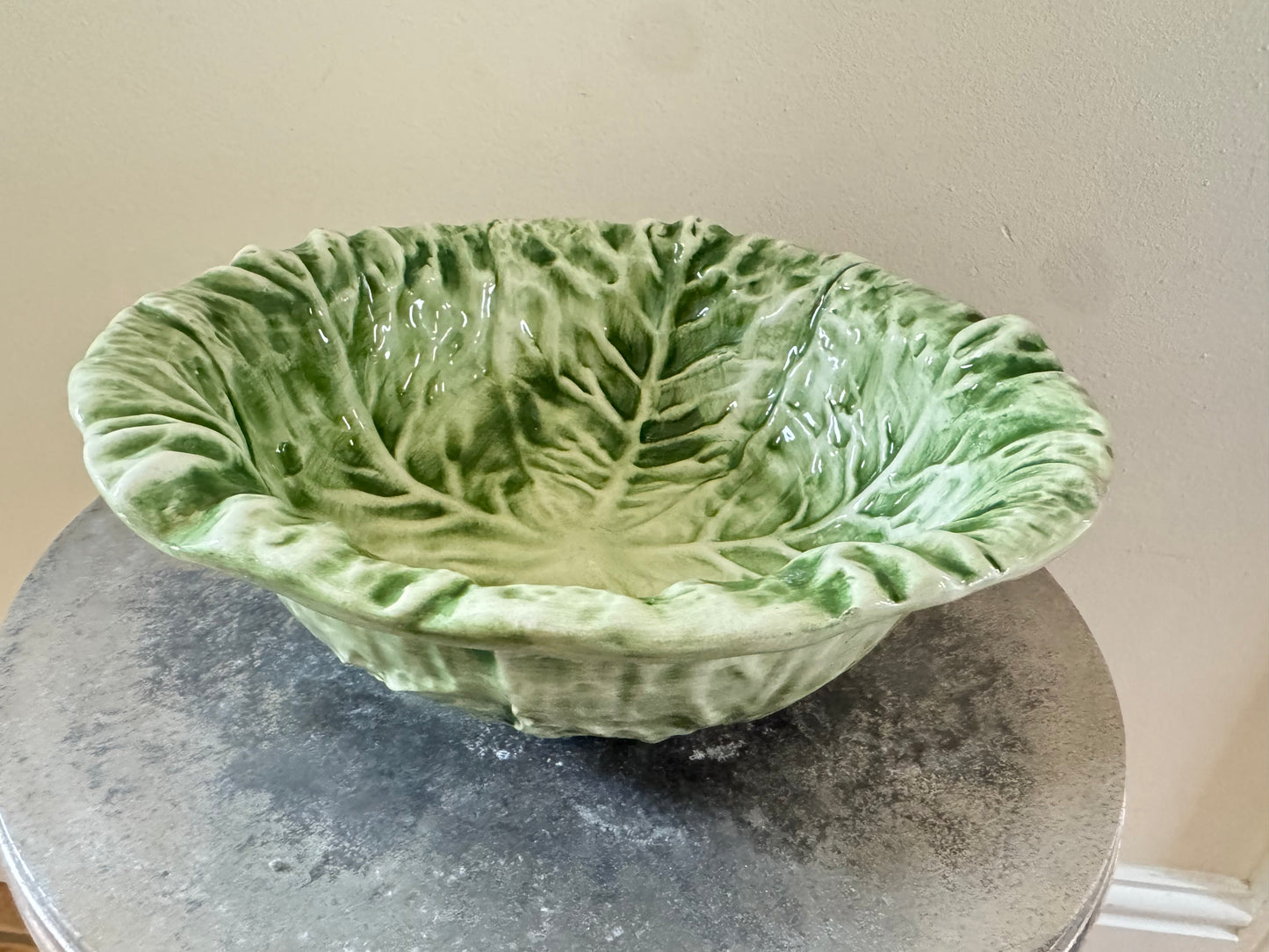 Large Ceramic Cabbage Bowl | Vintage Fruit bowl |