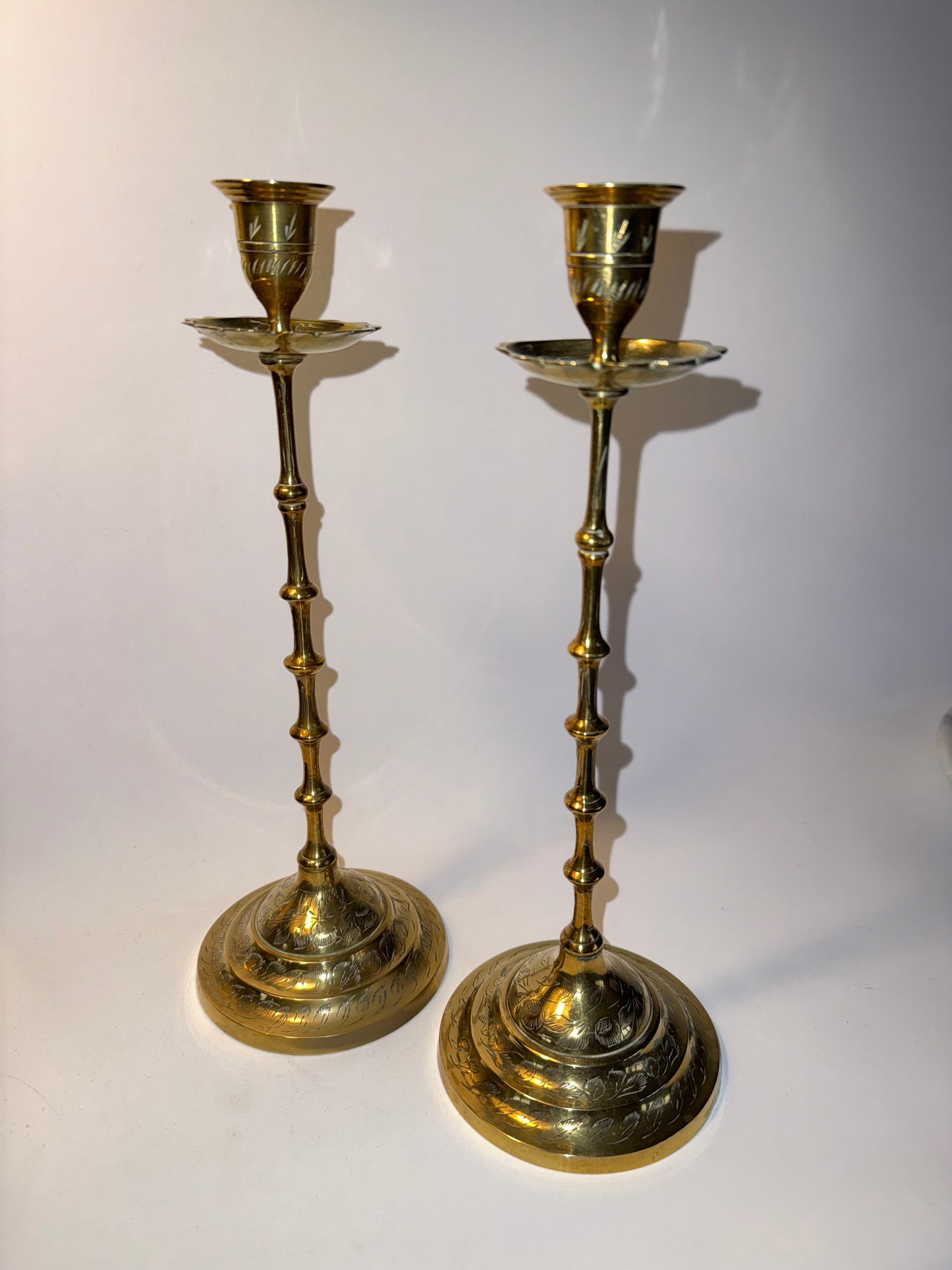 Ornate Brass Candlestick Holders | Vintage Antique |