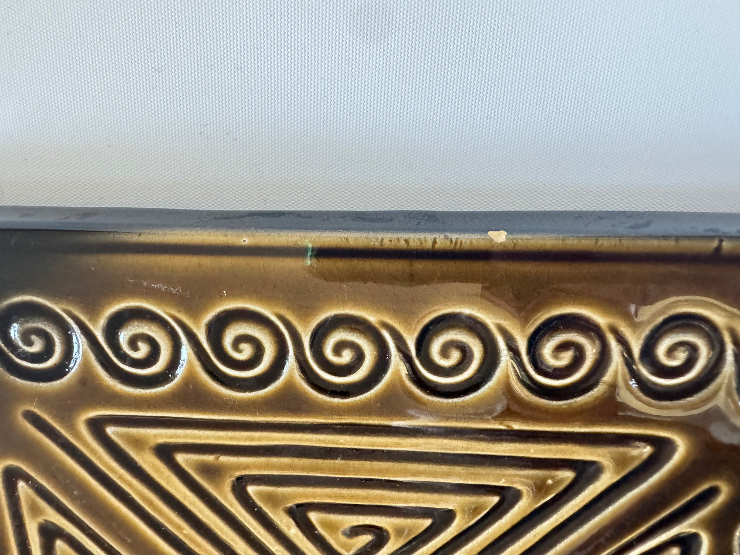 Sylvac 4030 Dark Olive Green Ceramic Cheeseboard | Retro Vintage | Totem design | Unique Quirky | Mid Century MCM |