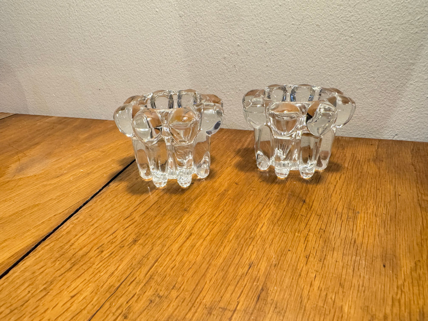 Reims Glass Small Bubble Candle Holders | Vintage Retro Decor Homeware |