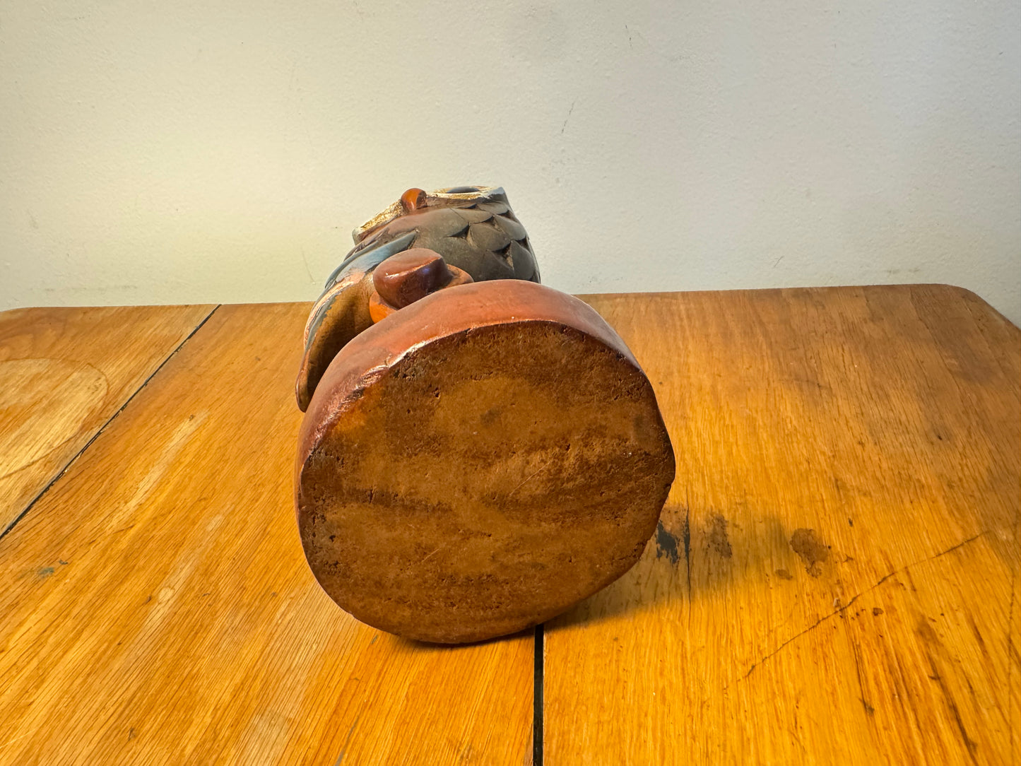 Handcarved Wooden Owl | Vintage Quirky Decor | Folk Art | Bird Sculpture |