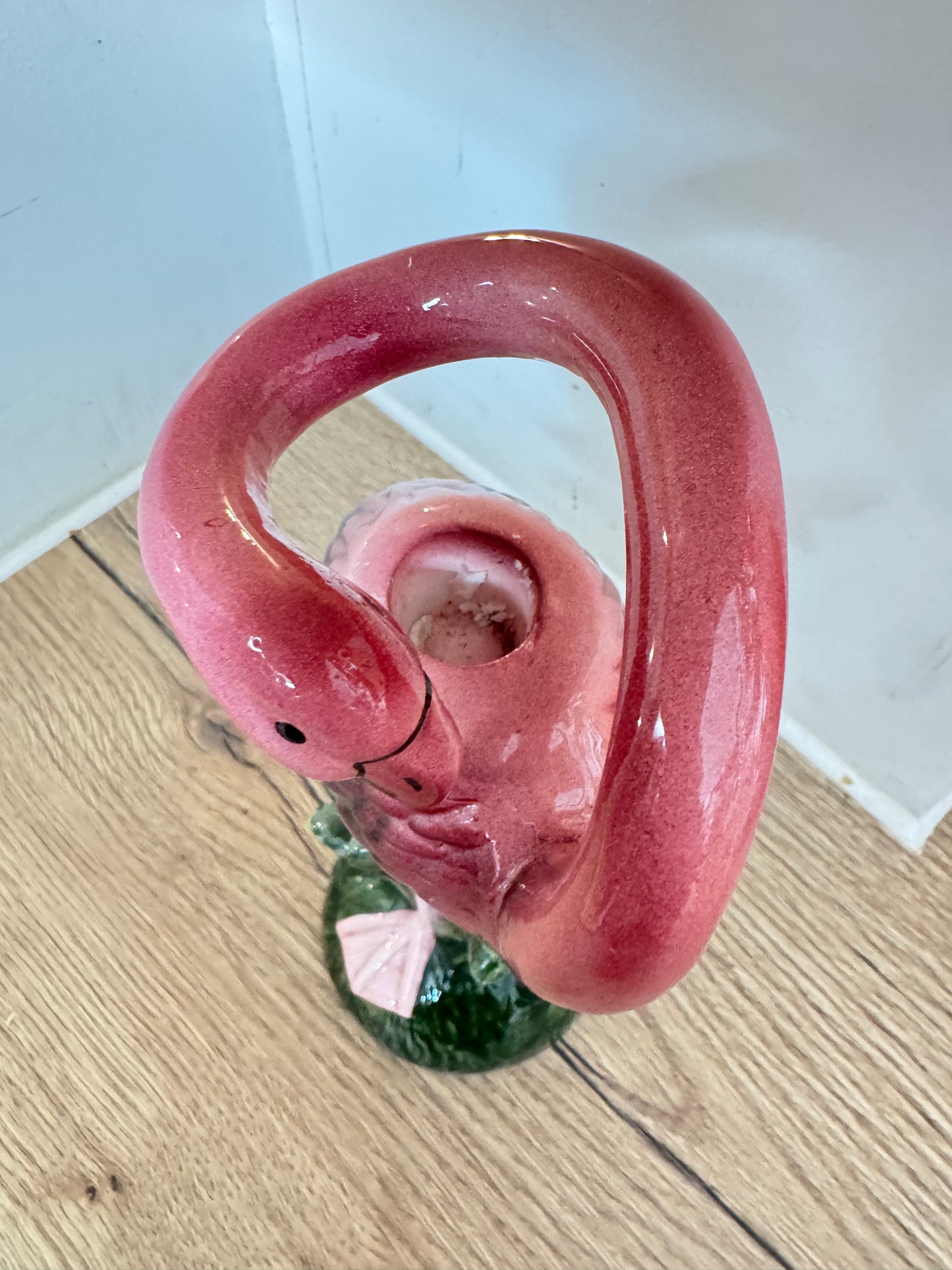 Ceramic Flamingo Tapered Candle Holder | Vintage Retro Quirky |