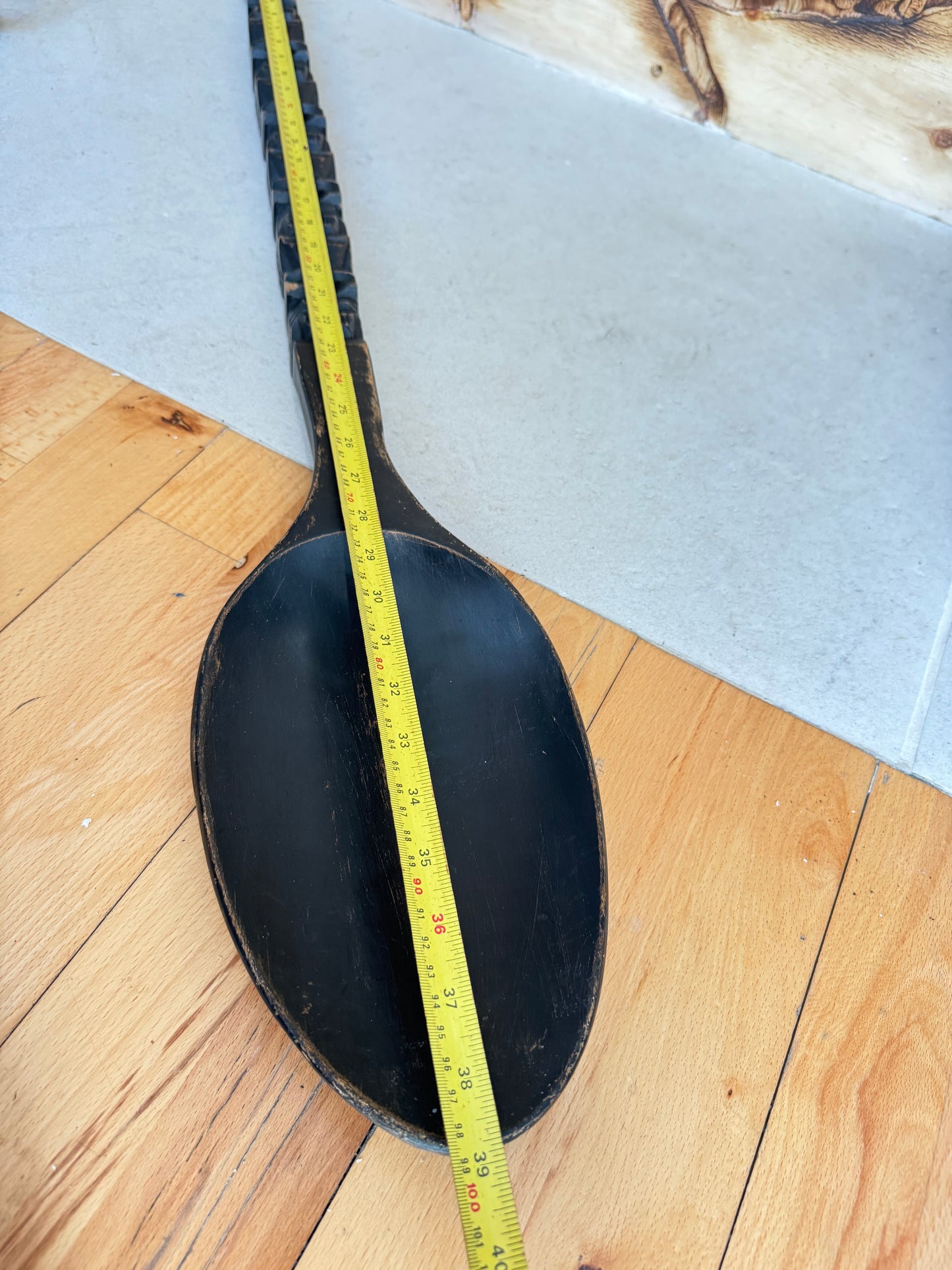 Oversized Hand-Carved Decorative Spoon | Tribal Totem Style | Quirky Unique |