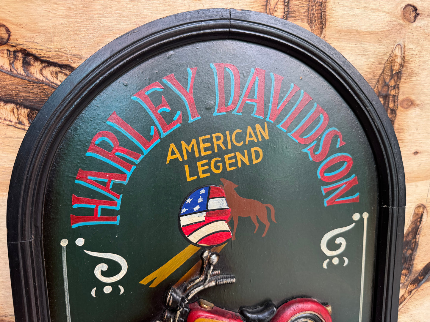 Harley Davidson Hand Painted Wall Decor | El Diablo Live to Ride |