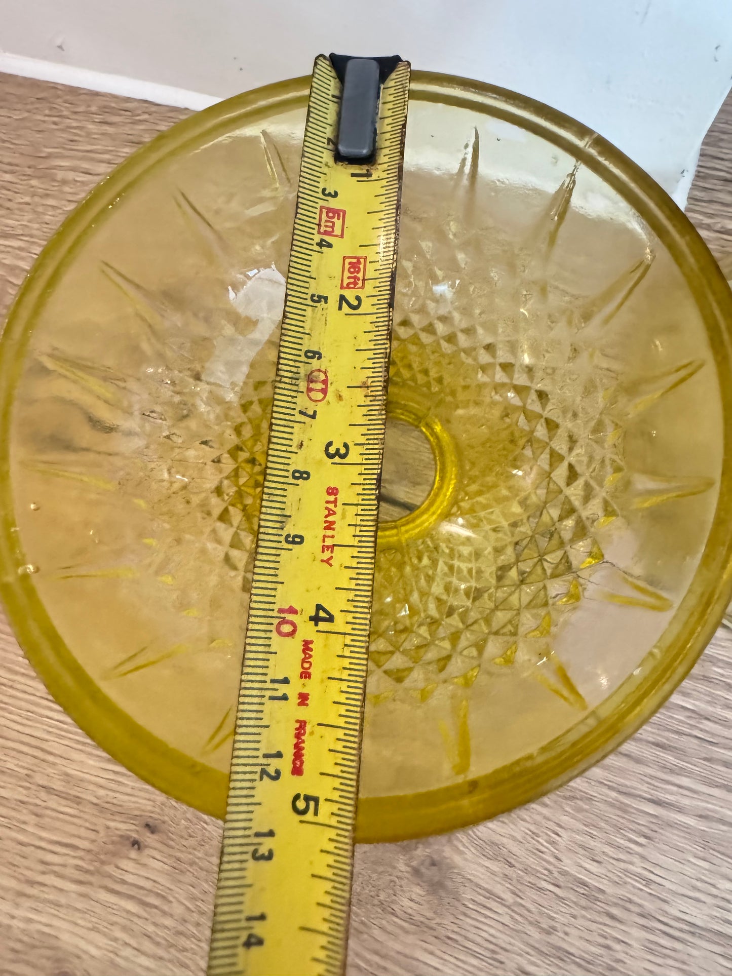 Yellow Glass Lidded Pedestal Bon Bon Dish | Vintage Retro Candy Dish