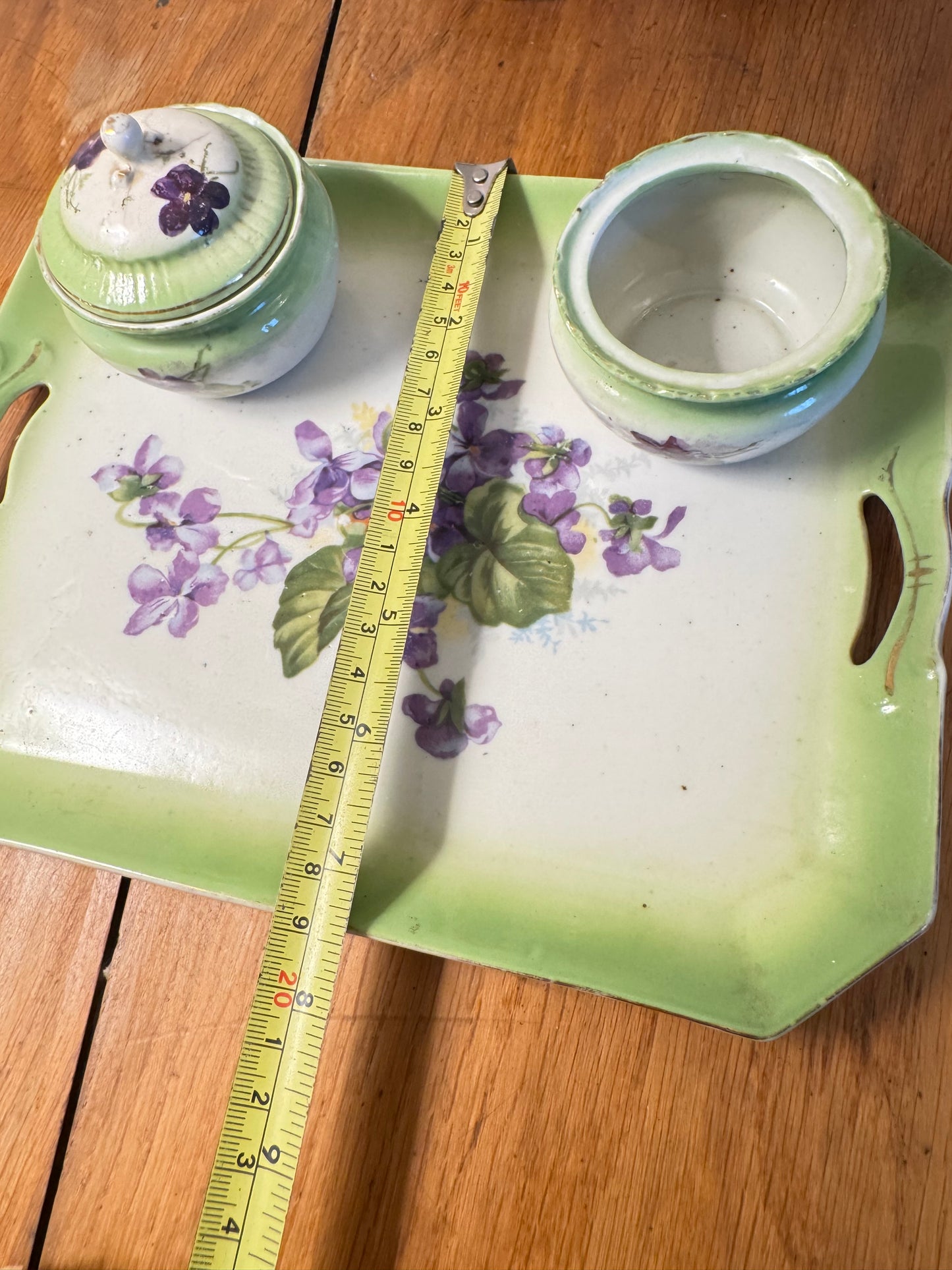 Green Ceramic 4 Piece Vanity Set | Dressing Table | Retro Unique |