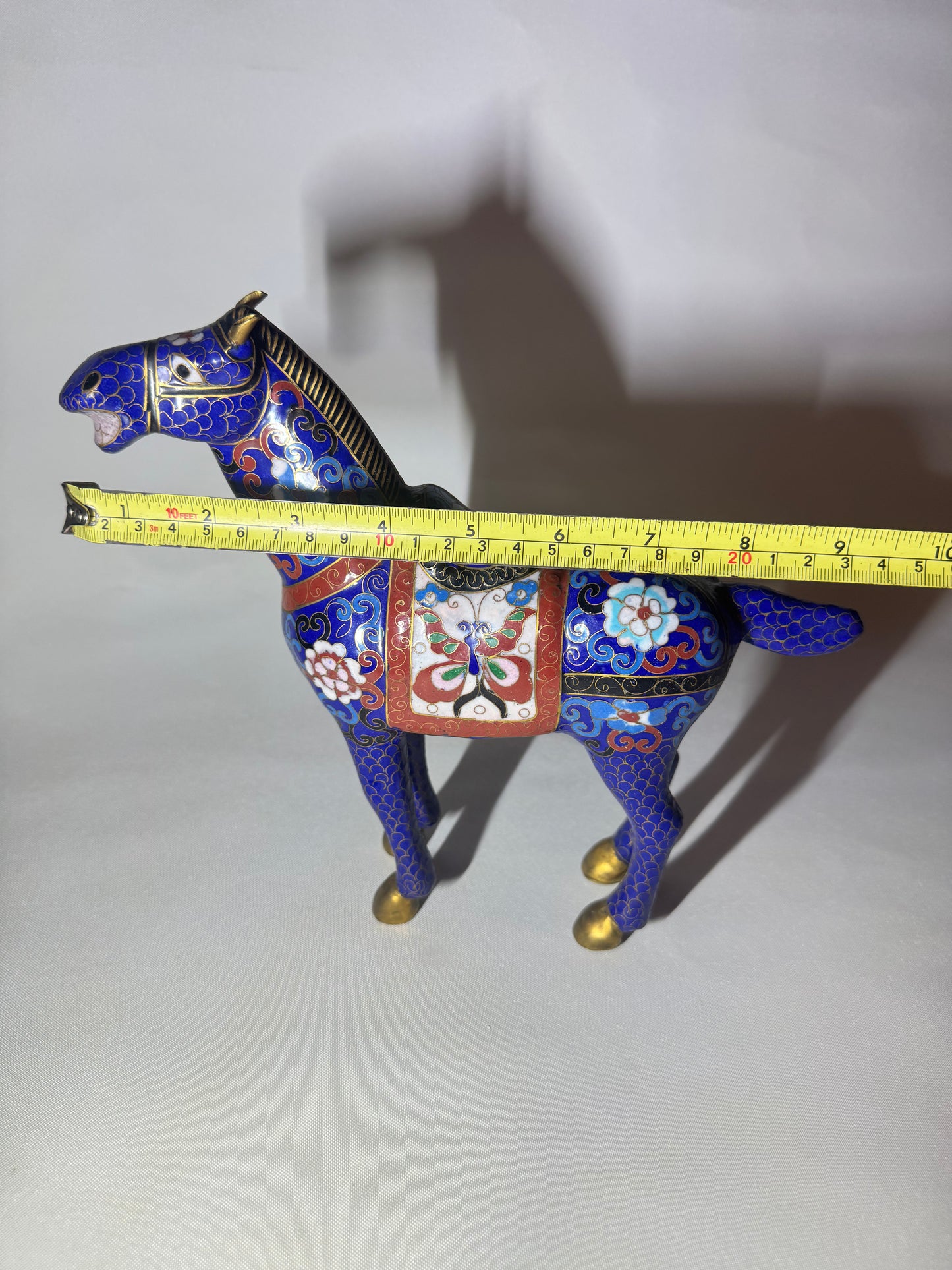 Blue Floral Cloisonné Horse