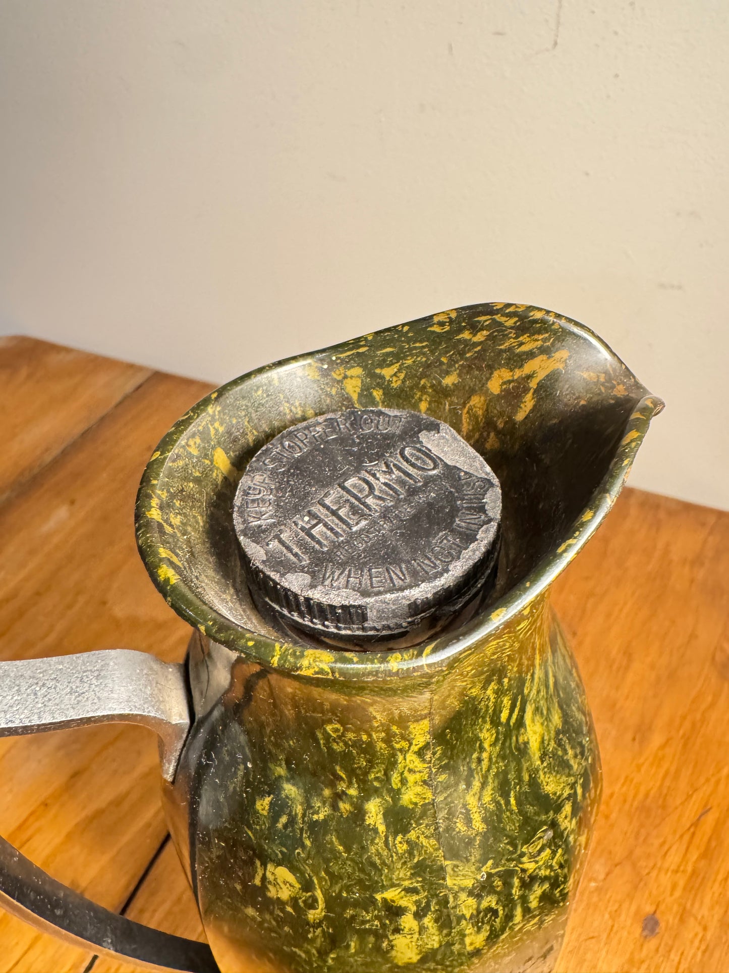 Bakelite Thermos Flask | Speckled Green | 1925 | No 24 London | Vintage Art Deco | Made in England |