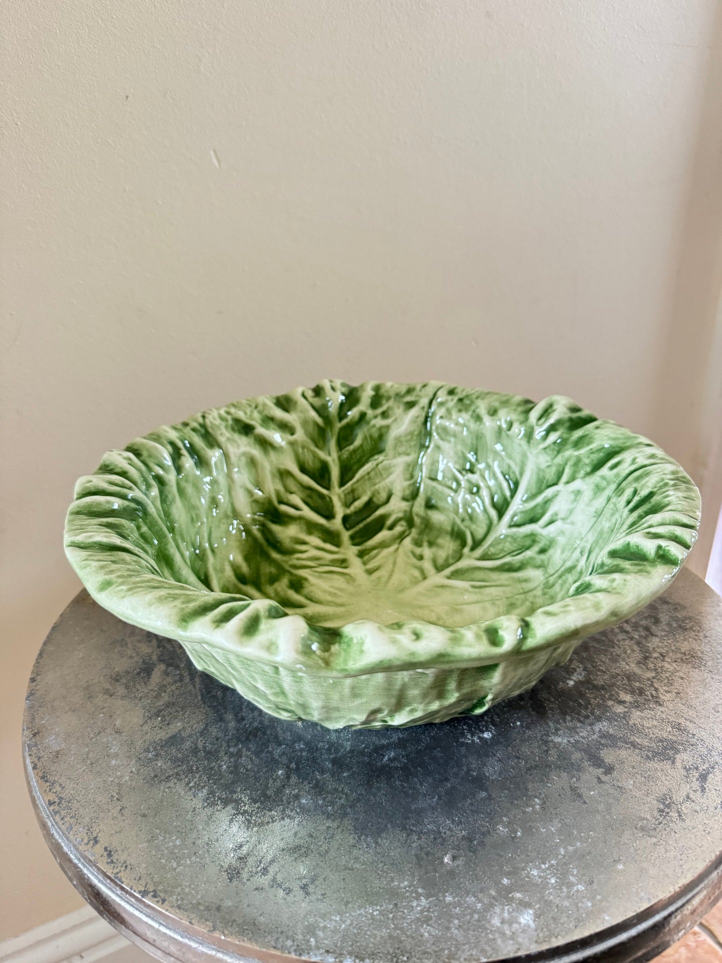 Large Ceramic Cabbage Bowl | Vintage Fruit bowl |