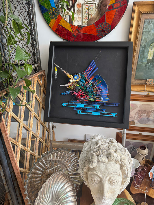 ‘The One That Got Away’ by Robert Carter | Handmade Vintage Fishing Float Wall Art Depicting Marlin Jumping Out of Water | Vintage Unique Quirky |
