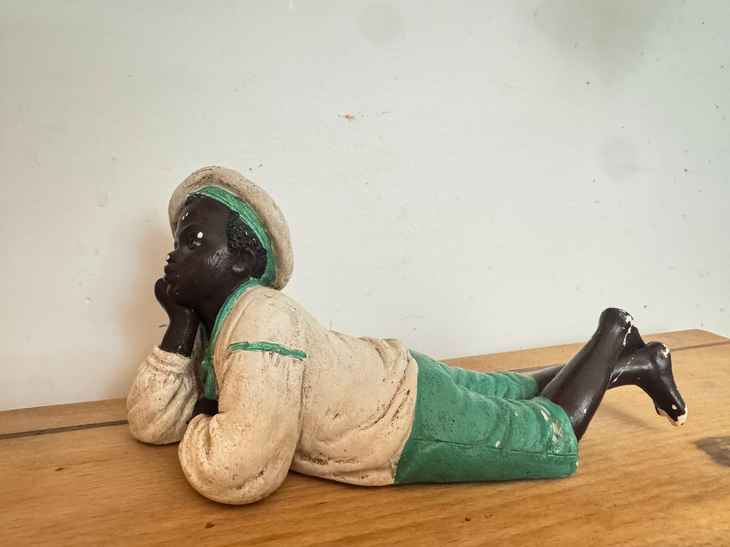 Ornament of Boy Laying | Afro American | Black Figure | Vintage |