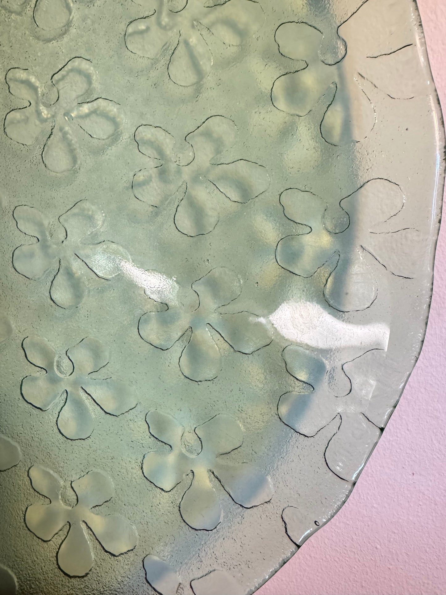 Green Pressed Glass XL Decorative Plate | Villeroy and Boch | Serving Plate |