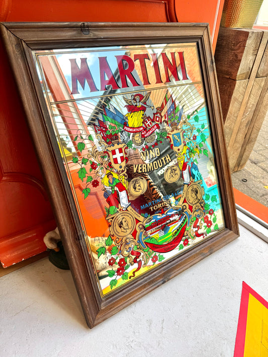 Large Vintage Martini Advertising Art Print Mirror | Vibrant Colourful |
