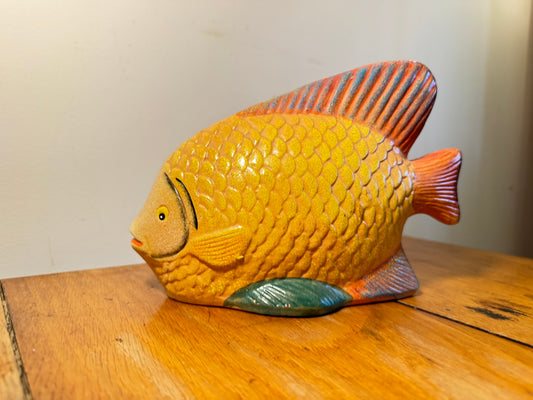 Decorative Ceramic Tropical Fish Ornament | Vintage Retro Decor |