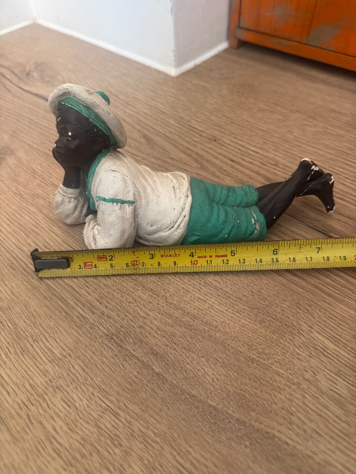 Ornament of Boy Laying | Afro American | Black Figure | Vintage |