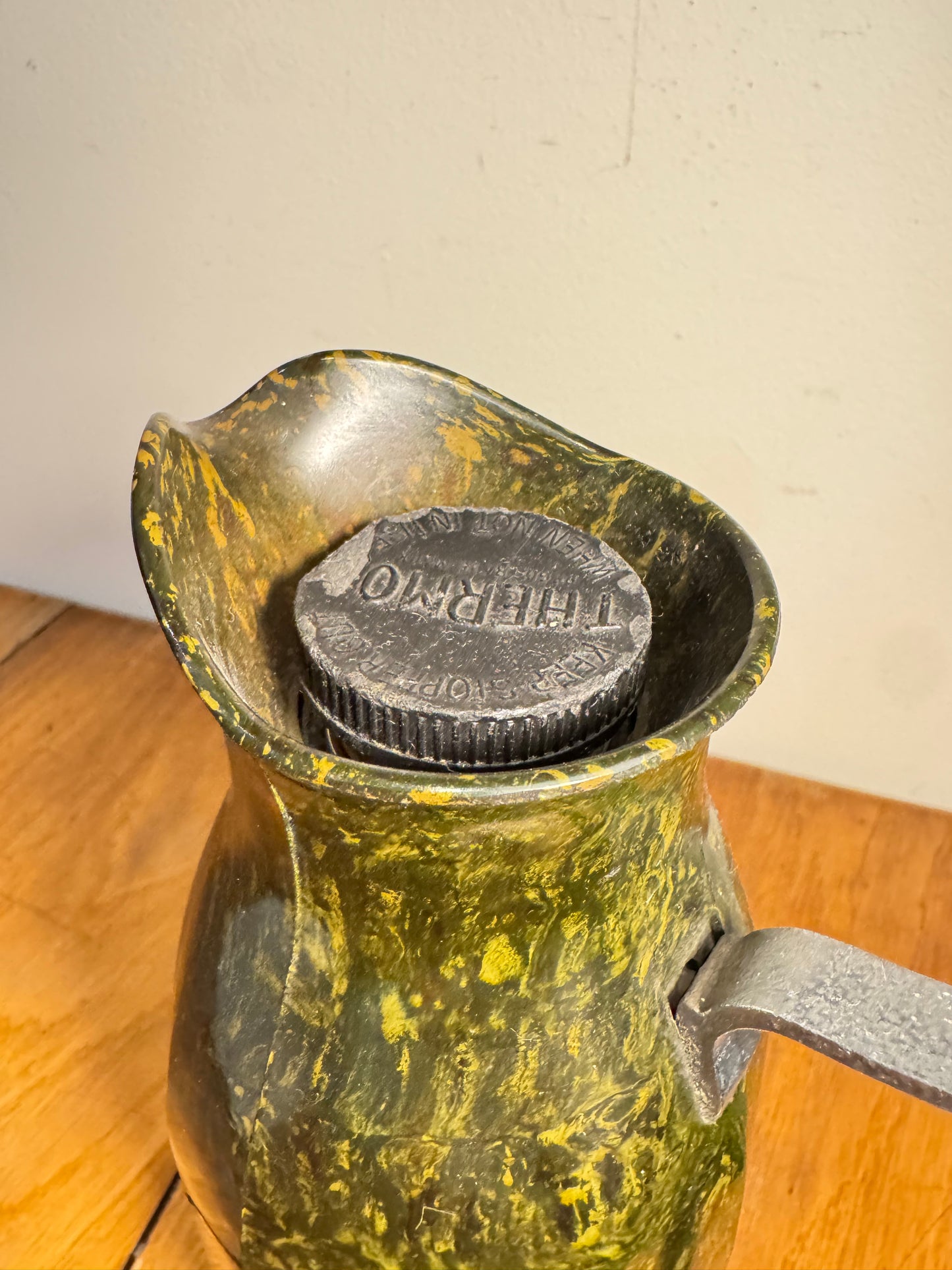 Bakelite Thermos Flask | Speckled Green | 1925 | No 24 London | Vintage Art Deco | Made in England |