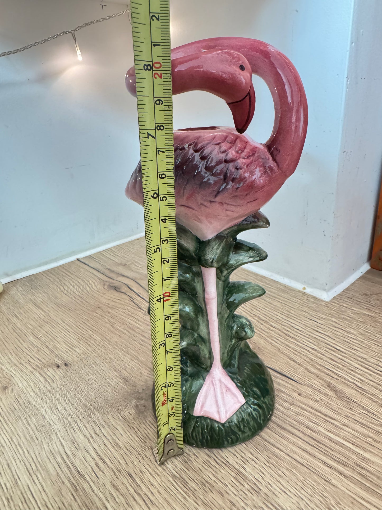 Ceramic Flamingo Tapered Candle Holder | Vintage Retro Quirky |