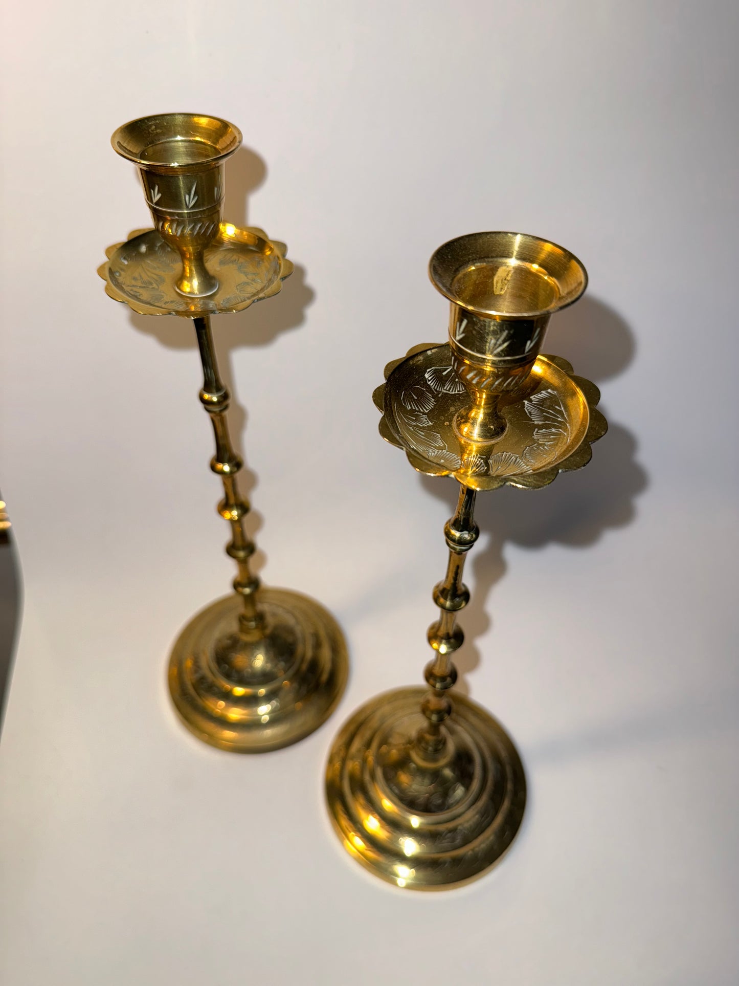 Ornate Brass Candlestick Holders | Vintage Antique |