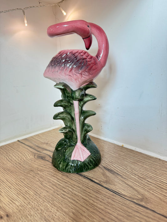 Ceramic Flamingo Tapered Candle Holder | Vintage Retro Quirky |