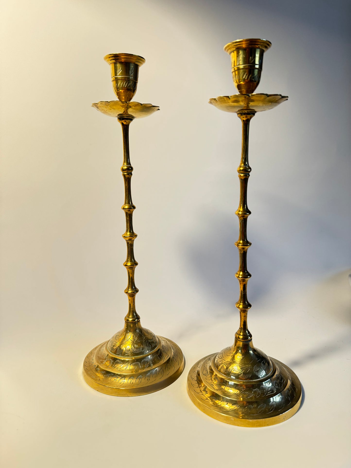 Ornate Brass Candlestick Holders | Vintage Antique |