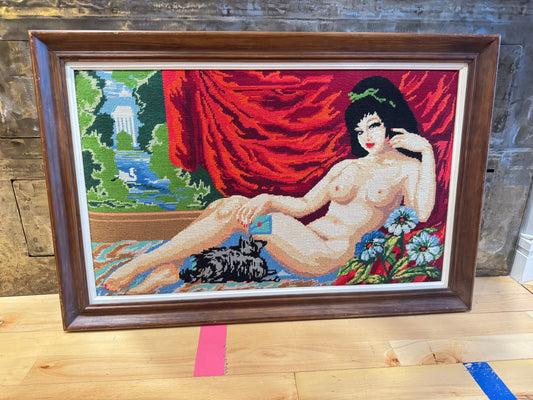 Needlepoint Of The Naked Lady | Nude Erotic Tapestry |