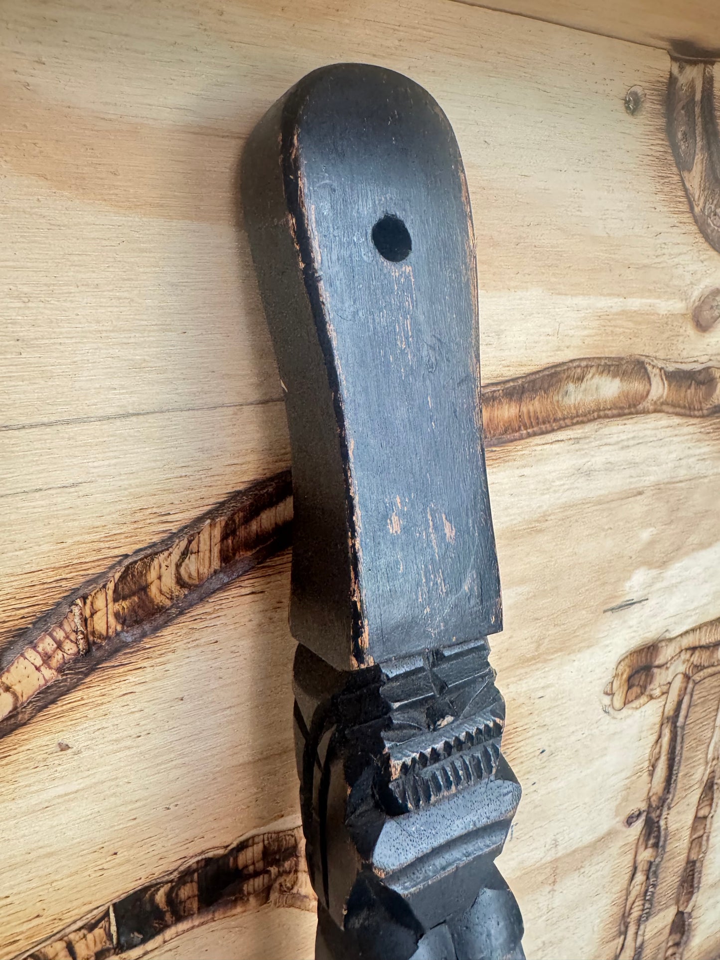 Oversized Hand-Carved Decorative Spoon | Tribal Totem Style | Quirky Unique |