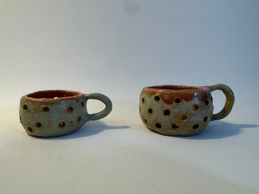 Handmade Tealight Candle Holders | Studio Pottery | Handpainted | Unique Quirky One of a Kind |