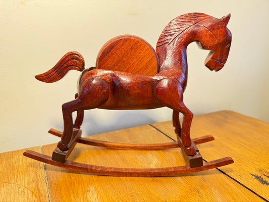 Wooden Rocking Horse Coaster Set | Vintage Tableware Decor |