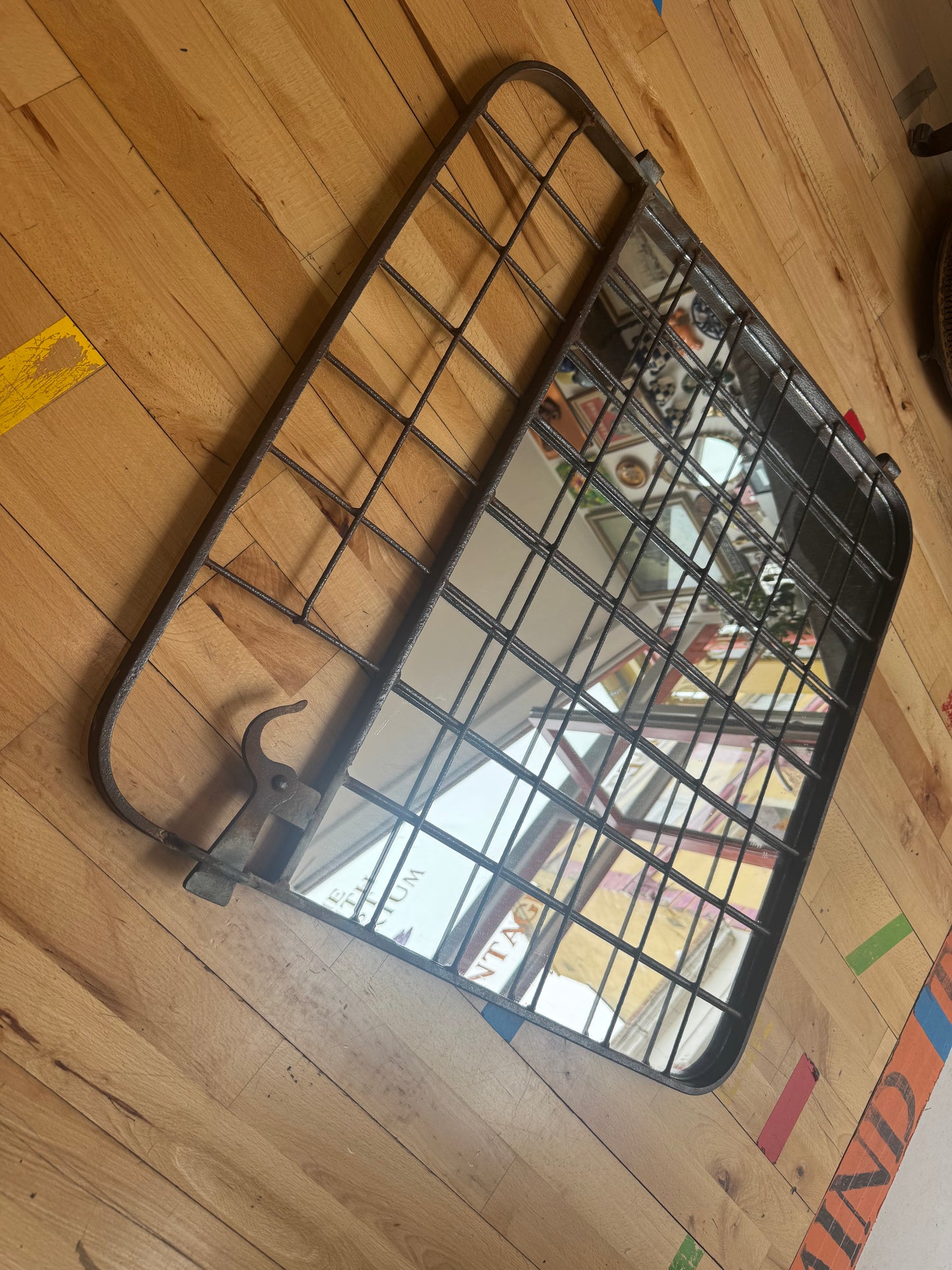 Industrial Iron Gate Mirror | Urban Homeware Decor | Unique Statement Piece | Restored by Hand |