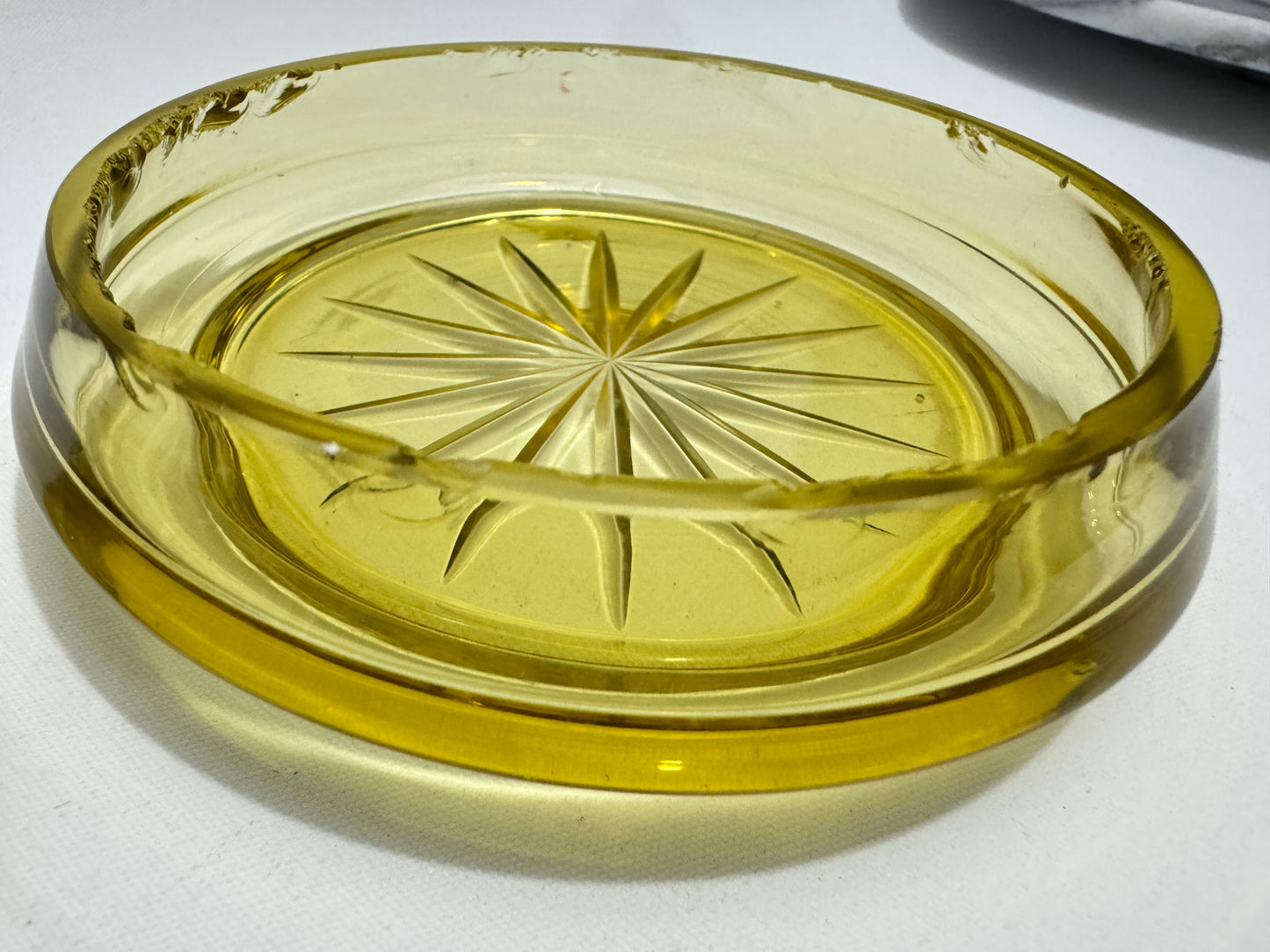Etched Glass Lidded Trinket Dish | Vintage Retro |