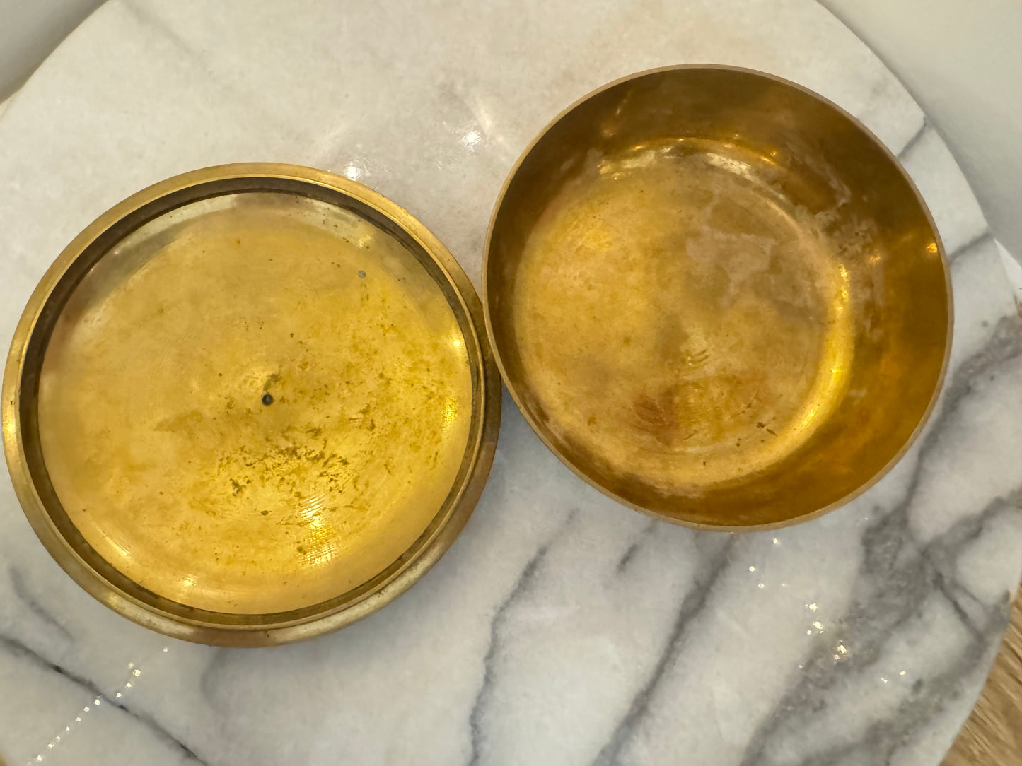 Brass and Enamel Moon and Stars Trinket Dish | Celestial Lidded Trinket Pot | Vintage |