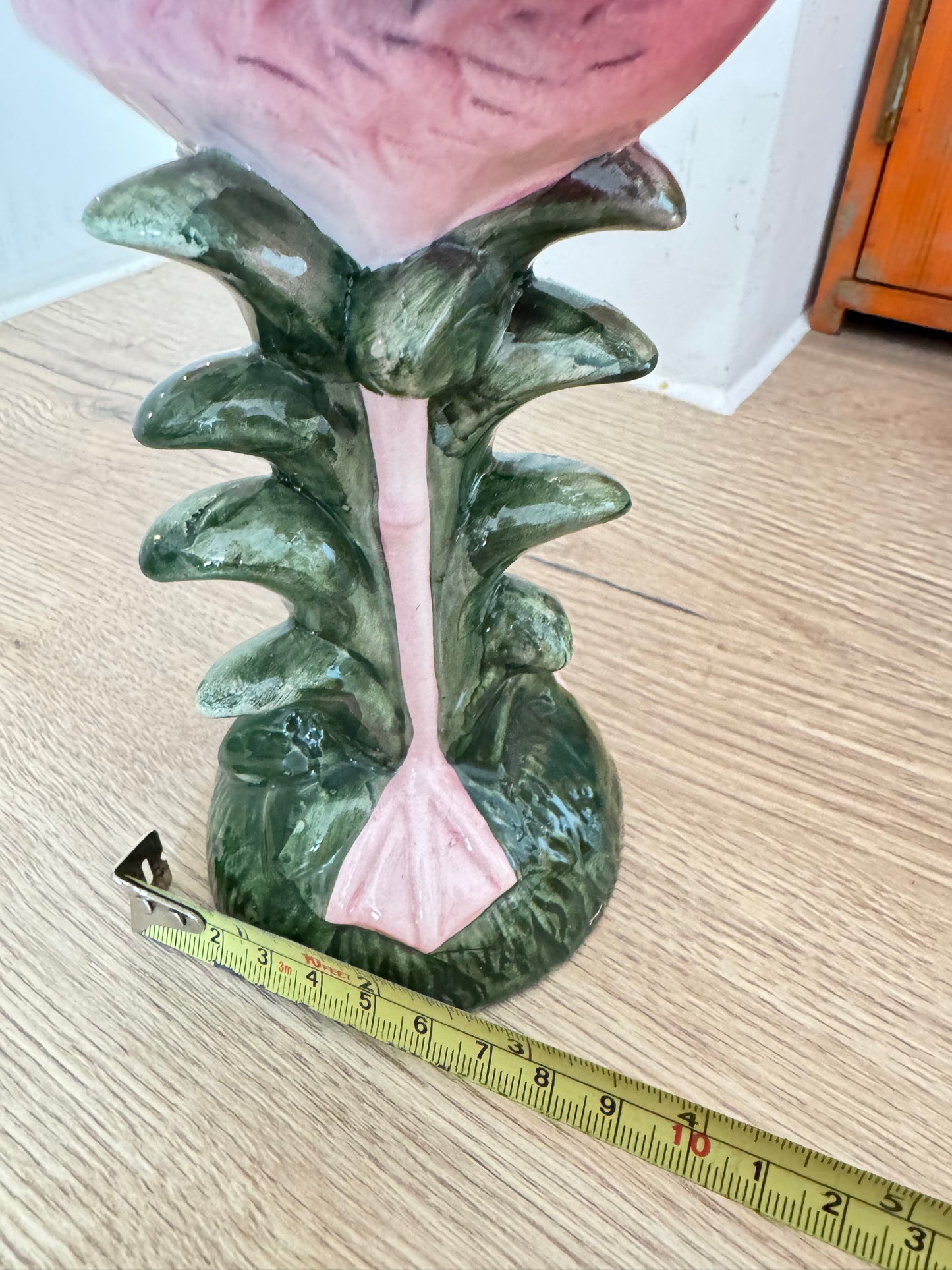 Ceramic Flamingo Tapered Candle Holder | Vintage Retro Quirky |