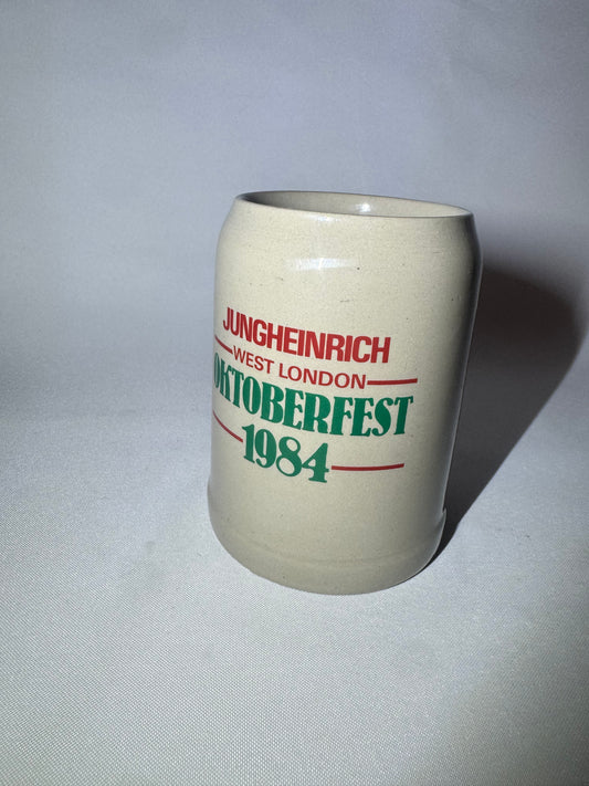JUNGHEINRICH Oktoberfest West London 1984 Ceramic Beer Stein | West German |