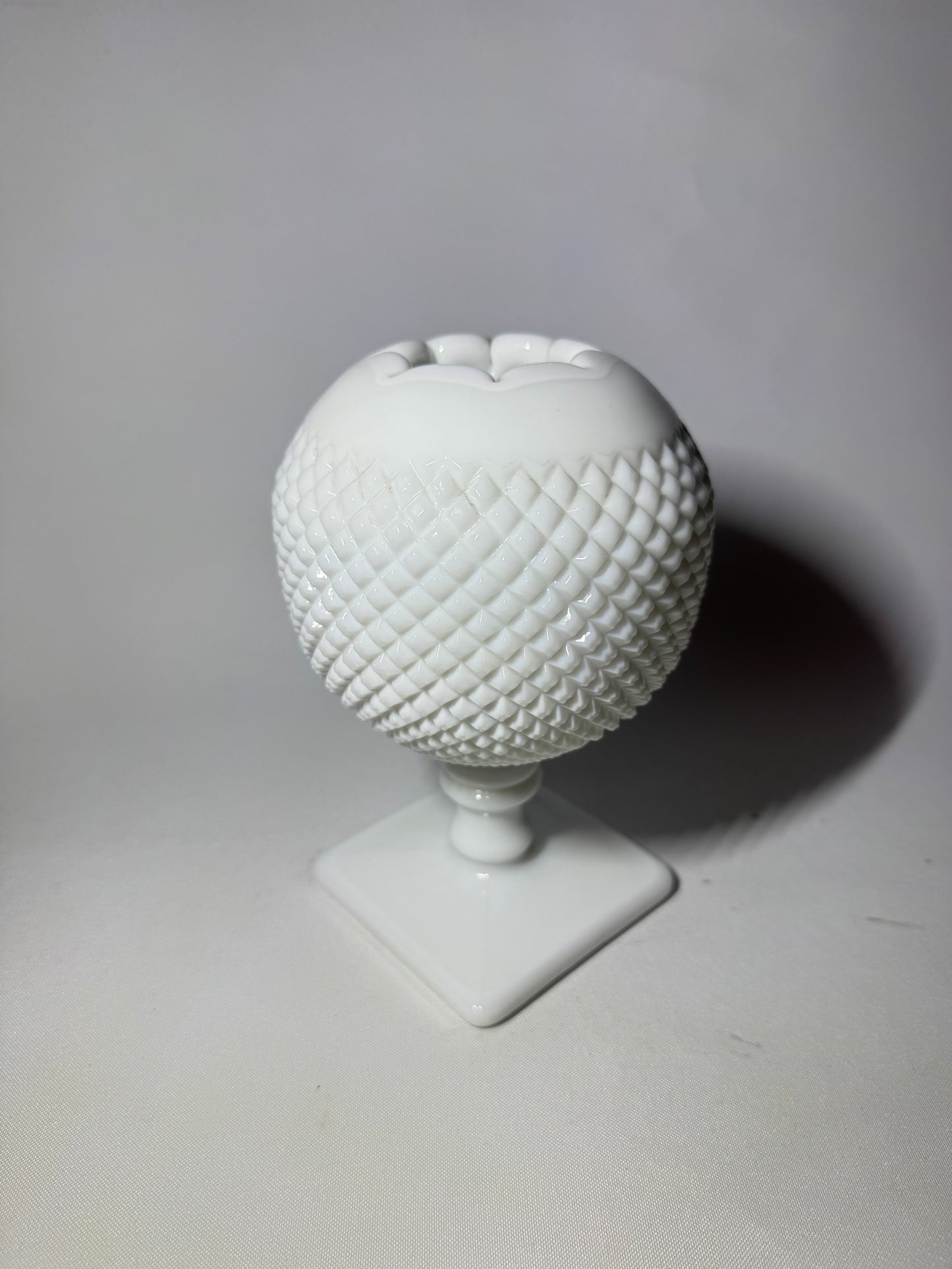 Westmoreland Hobnail Milk Glass Ball Vase with Pedestal Base
