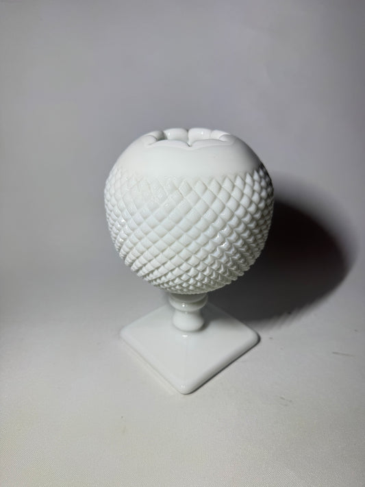 Westmoreland Hobnail Milk Glass Ball Vase with Pedestal Base