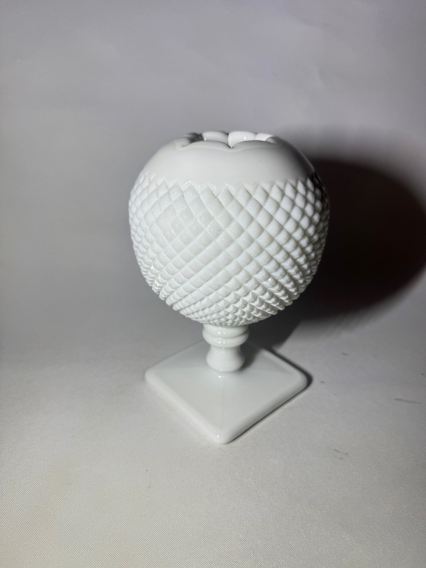 Westmoreland Hobnail Milk Glass Ball Vase with Pedestal Base