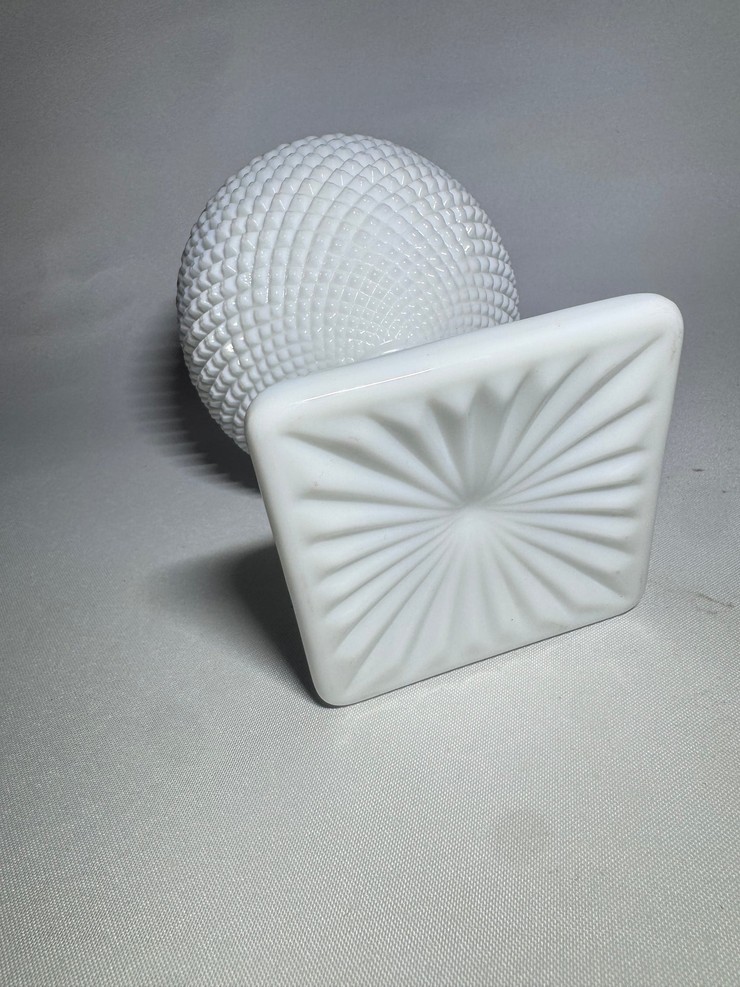 Westmoreland Hobnail Milk Glass Ball Vase with Pedestal Base