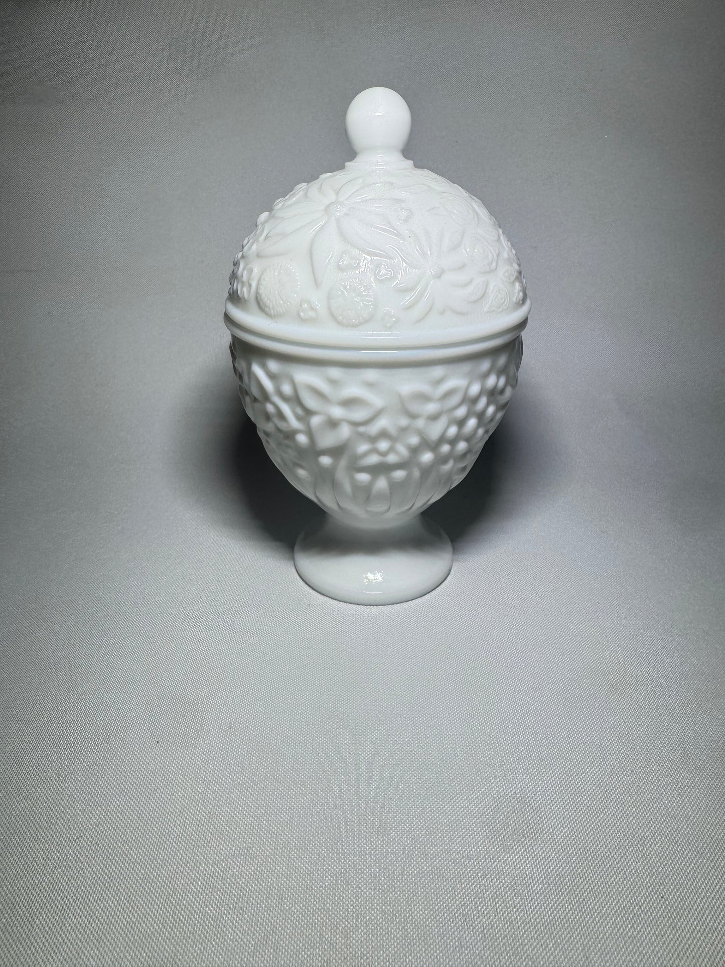 Avon Milk Glass Lidded Pot with Pedestal Base | Vintage Candy Dish |