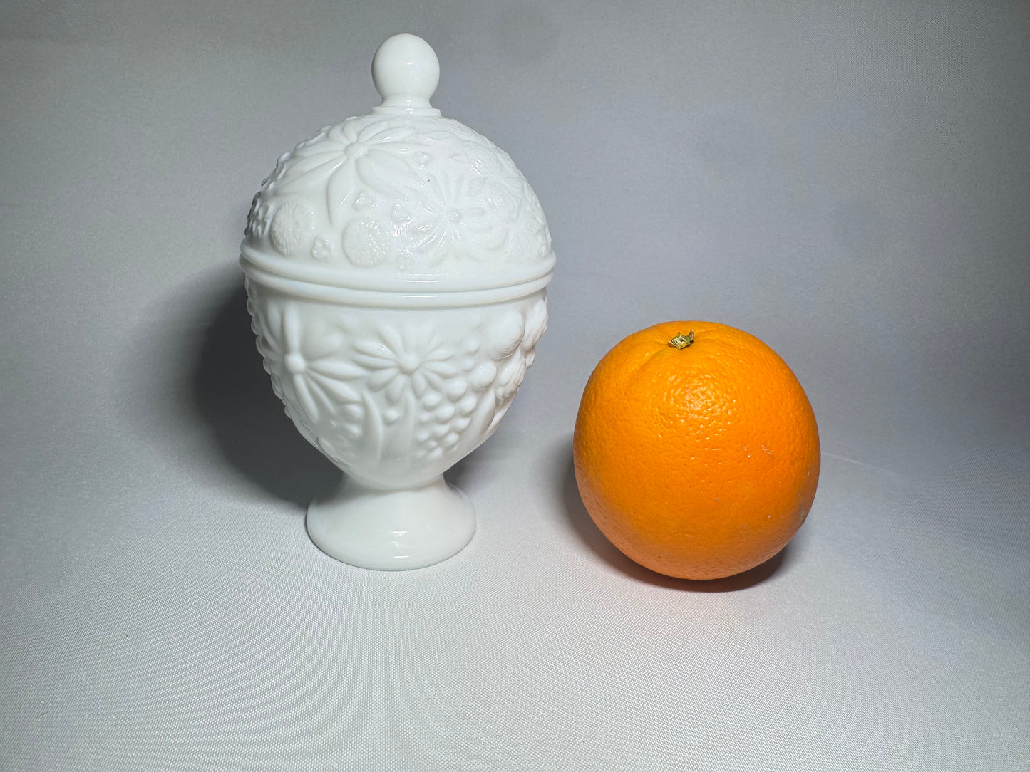 Avon Milk Glass Lidded Pot with Pedestal Base | Vintage Candy Dish |